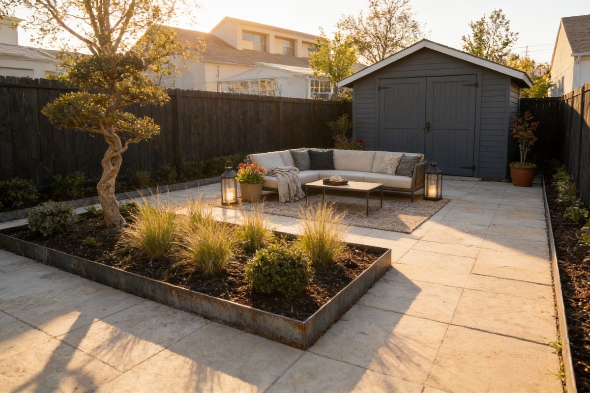 The same backyard redesigned by AI in the Modern style
