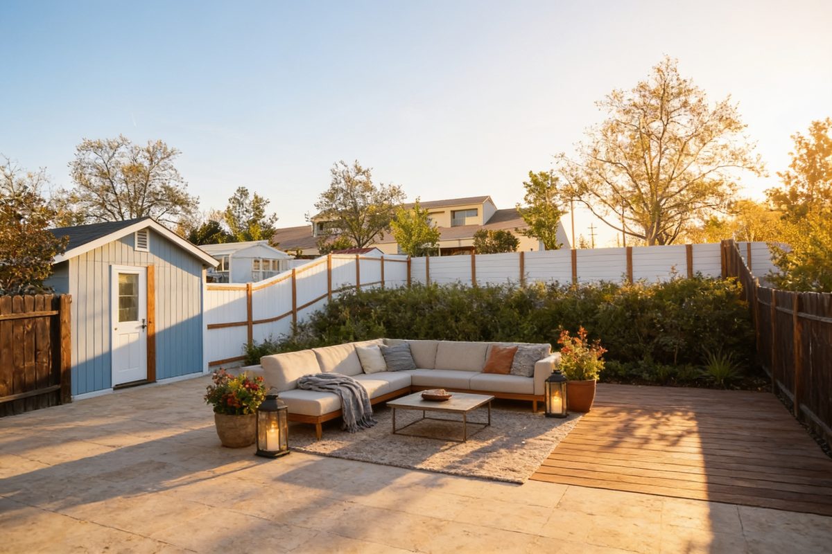 The same backyard redesigned by AI in the Resort style