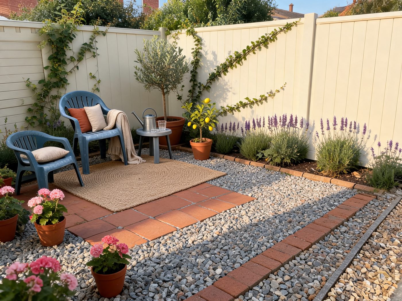 The same patio redesigned by AI in the Mediterranean style