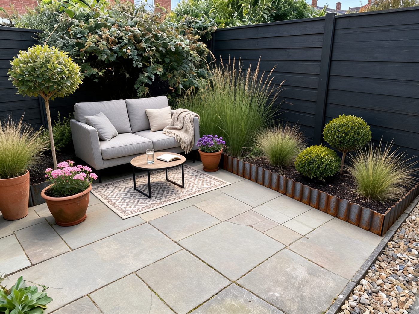 The same patio redesigned by AI in the Modern style